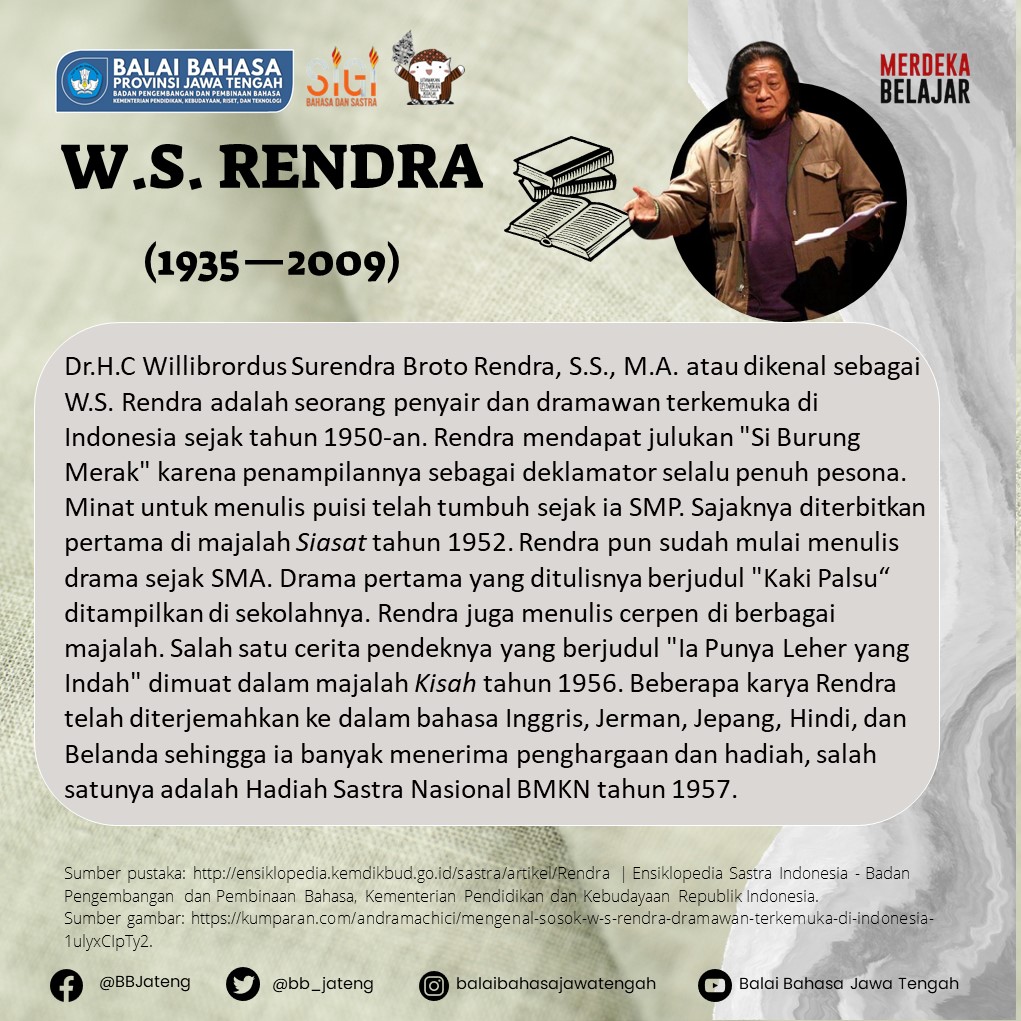 W.S. Rendra - BALAI BAHASA PROVINSI JAWA TENGAH